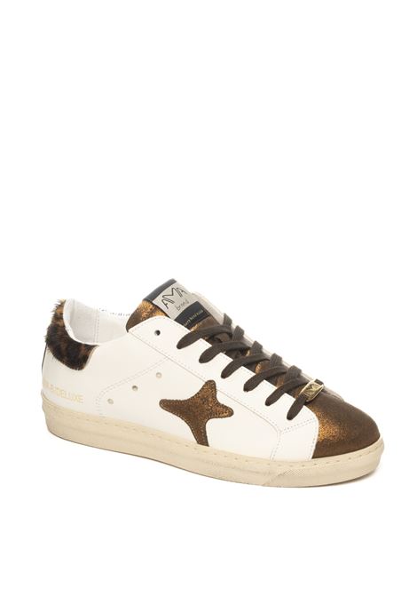 White/dark brown animalier sneakers AMA BRAND DELUXE | 2908SNK-LEOPARD/MORO